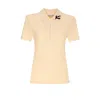 Moncler Women Cotton Polo Shirt With Handmade Beads In Neutral