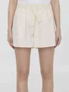Moncler Off-white Drawstring Shorts In White