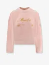 Moncler Women Cotton Sweatshirt With Logo Patch In Pink