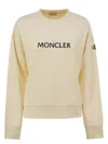 Moncler Women Logo Embroidery Sweatshirt In White