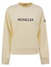 Moncler Women Logo Embroidery Sweatshirt In White