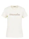Moncler Cotton Crew-neck T-shirt In Nude & Neutrals