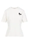Moncler Fitted Nude Cotton T-shirt With Tailored Sides In Nude & Neutrals