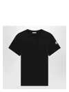Moncler Cotton T Shirt With Tone On Tone Embroidered Logo In Black