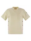 Moncler Women Cotton T-shirt With Pocket In White