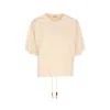 Moncler Women Cotton T-shirt With Puff Sleeves In Pink
