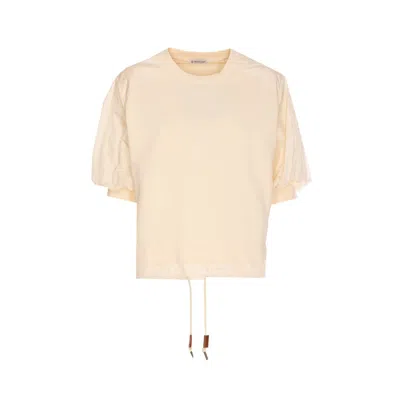Moncler Women Cotton T-shirt With Puff Sleeves
