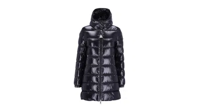 Pre-owned Moncler Women's Courcelles Hooded Mid Length Down Jacket In Black