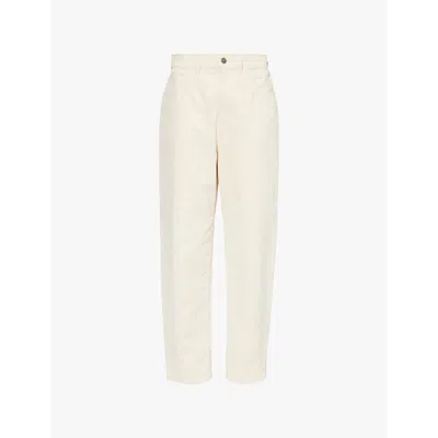 Moncler Brand-patch Straight-leg Mid-rise Denim Jeans In Cream