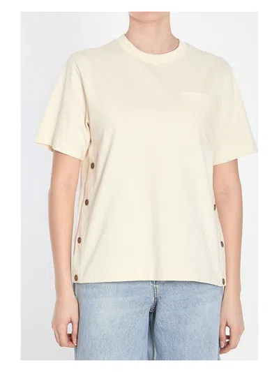 MONCLER WOMEN'S CREAM-COLORED T-SHIRT