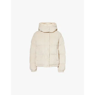 Moncler Dais Chenille-texture Shell-down Jacket In Cream