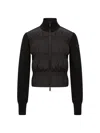 Moncler Women's Down Filled Cardigan In Wool In Black