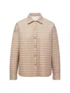Moncler Microfiber Quilted Reversible Shacket In Neutral