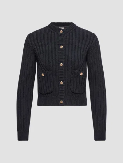 Moncler Women's Down-filled Cardigan In Cotton In Blue