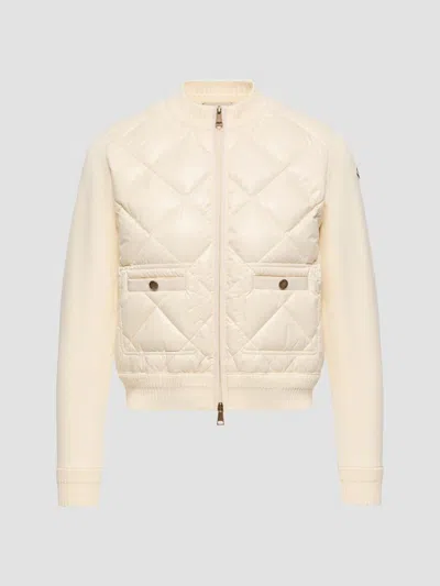 Moncler Women's Down-filled Cardigan In Cotton In Nude