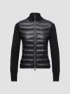 Moncler Ribbed Wool And Quilted Shell Down Jacket In Black