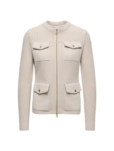 Moncler Women's Down-filled Cardigan In Wool In Neutral