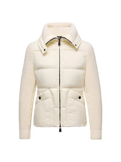 Moncler Women's Down-filled Cardigan In Wool In White