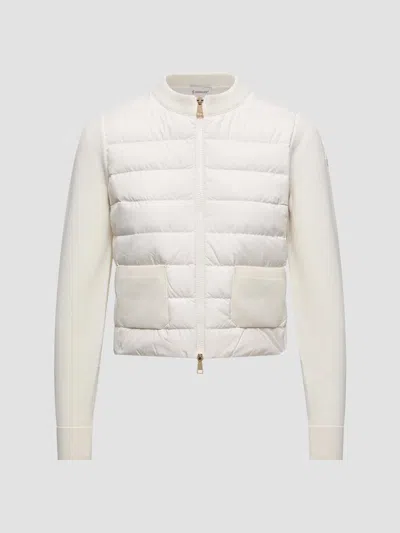 Moncler Women's Down-filled Cardigan In Wool In White