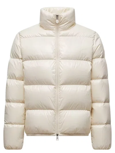 Moncler Women's Down-filled Mini Coat With Zip Closure And Pockets - Size 0 In Bianco