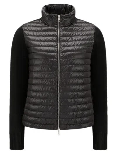 Moncler Women's Down-filled Nylon Light Front Sweater - Size S In Black