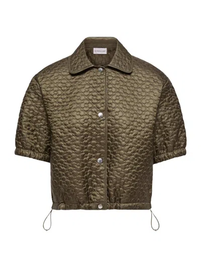 Moncler Women's Down-filled Shirt In Green