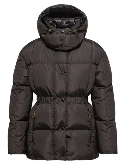 Moncler Women's Down-filled Water-repellent Nylon Hooded Coat With Detachable Hood, Elastic Waist &  In Nero