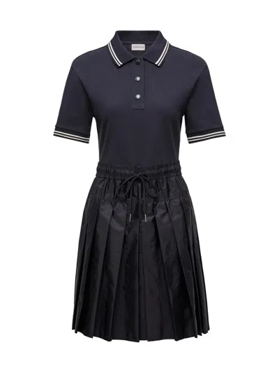 Moncler Women's Dress In Cotton Piquet In Black