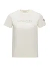 Moncler Ivory Cotton T-shirt With Logo