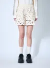 Moncler Macramé Shorts In Neutral