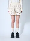 Moncler Macramé Shorts In Neutral