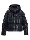Moncler Erea Square-quilted Hooded Short Down Jacket In Black
