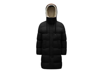 Pre-owned Moncler Women's Erysimum Long Down Jacket In Black