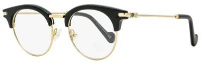 Moncler Women's Eyeglasses Ml5020 001 Shiny Black/gold 47mm In Multi