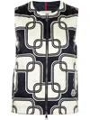 Moncler Fedra Chain-print Vest In Aqua