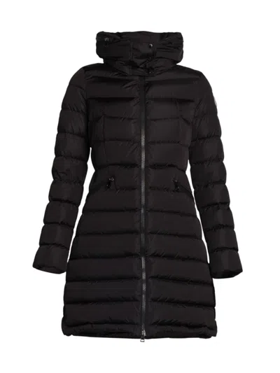 Moncler Women's Flammette Fitted Long Down Coat In Black