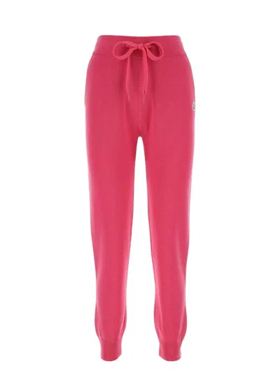 MONCLER WOMEN'S FUCHSIA WOOL JOGGERS
