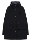 Moncler Gaillon Drawstring Hood Cotton Jacket In Blue