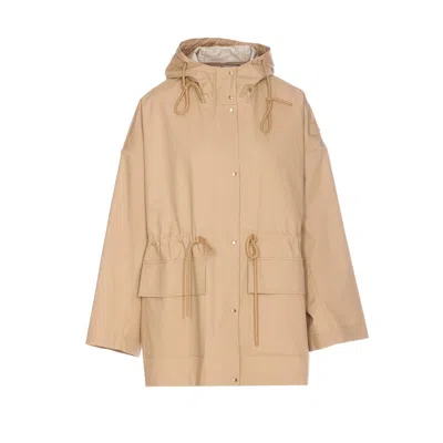 Moncler Women Gaillon Short Parka With Hood In Neutral