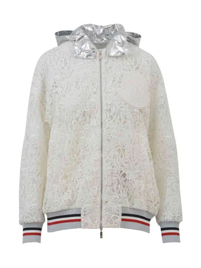 MONCLER MONCLER WOMEN GAMME ROUGE MACRAMÉ JACKET