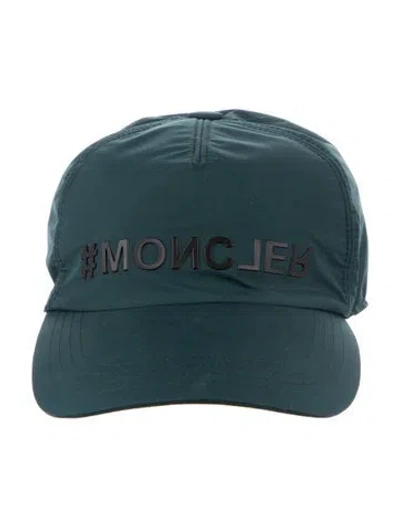 Pre-owned Moncler Women's Grenoble Logo Patch Baseball Cap In Green