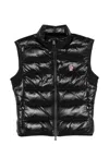 Moncler Grenoble Quilted Black Jacket With High Collar And Glossy Finish