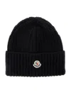 Moncler Women Beanie Wool And Cashmere Hat In Black