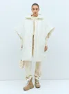 Moncler Hooded Padded Cape In Cream