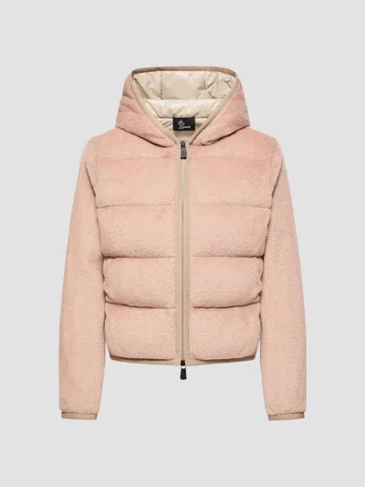 Moncler Women's Hoodie In Polartec In Pink