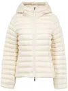 Moncler Women Ige Hooded Lightweight Short Down Jacket In White
