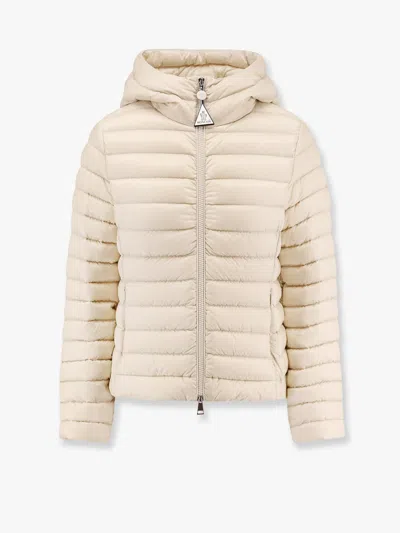 Moncler Women Ige Recycled Nylon Jacket With Hood In Neutral