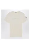 Moncler Cotton T-shirt With Tone-on-tone Embroidered Logo In White