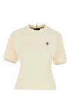 Moncler Cotton T-shirt With Ruffle And Triangle Detail