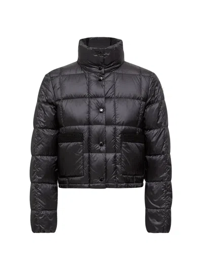 Moncler Jarcieu Braided Trim Short Down Jacket In Black